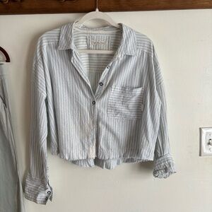 FP Cropped button up shirt